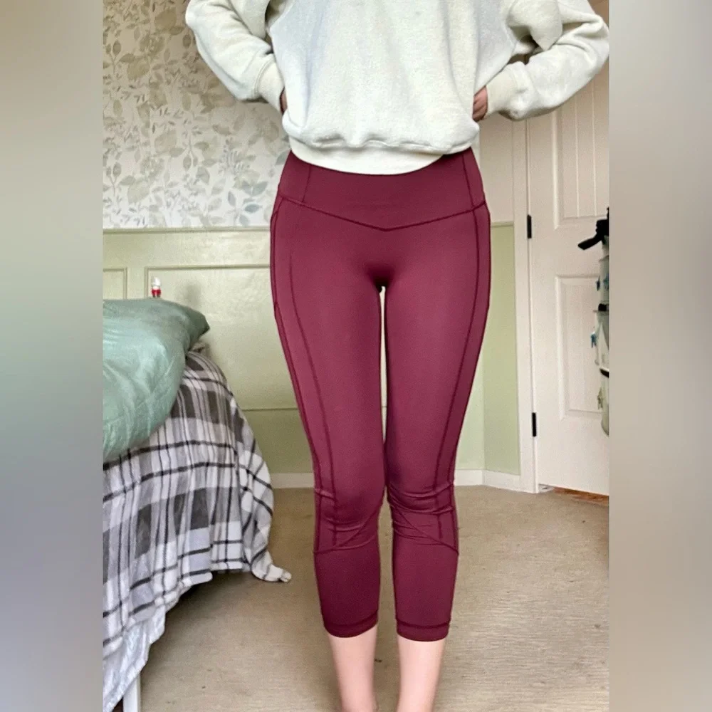 Lululemon Athletica Maroon Leggings - Picture 1 of 6